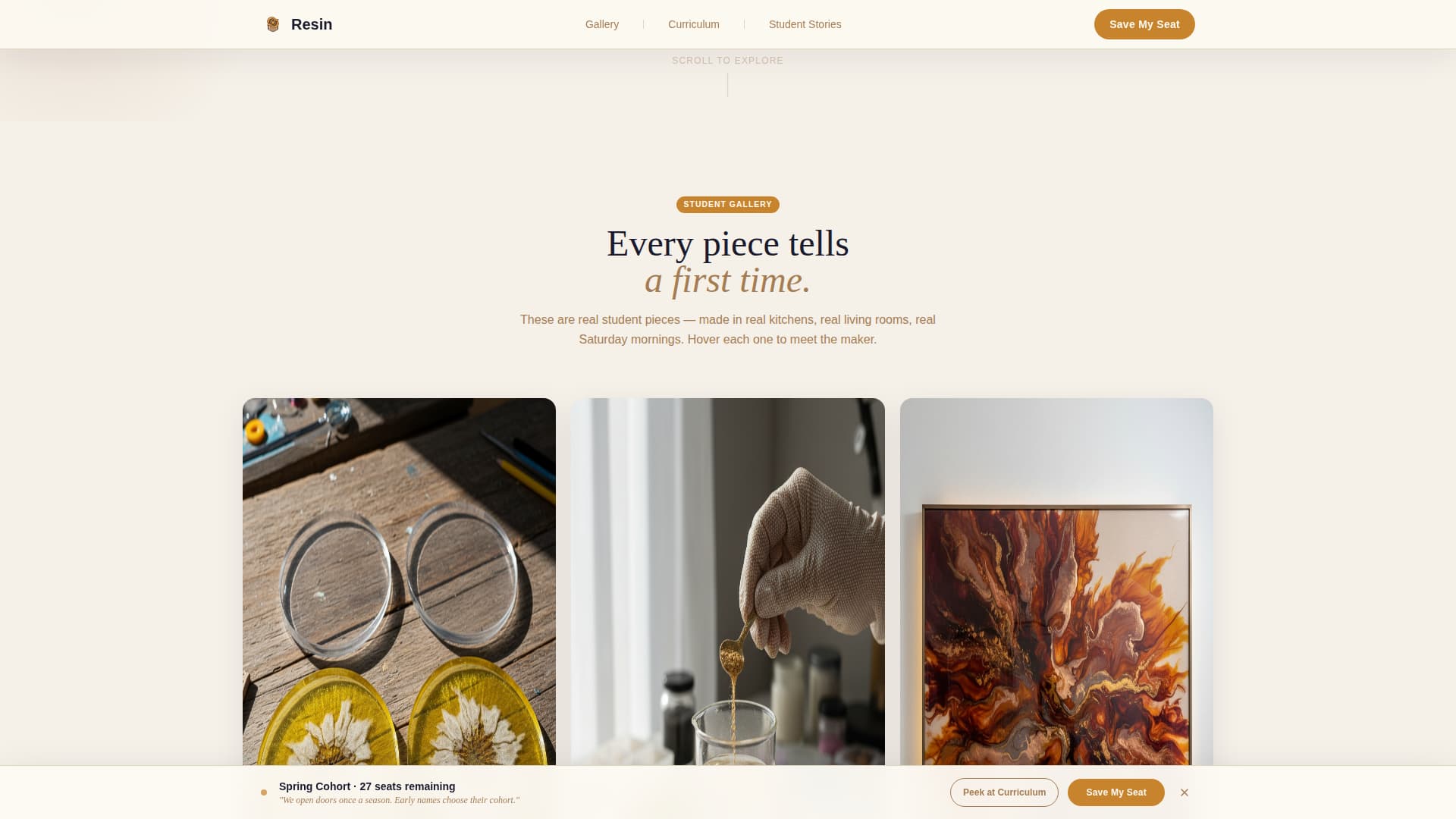 Resin Art & Craft Content Pre-Launch Website Template
