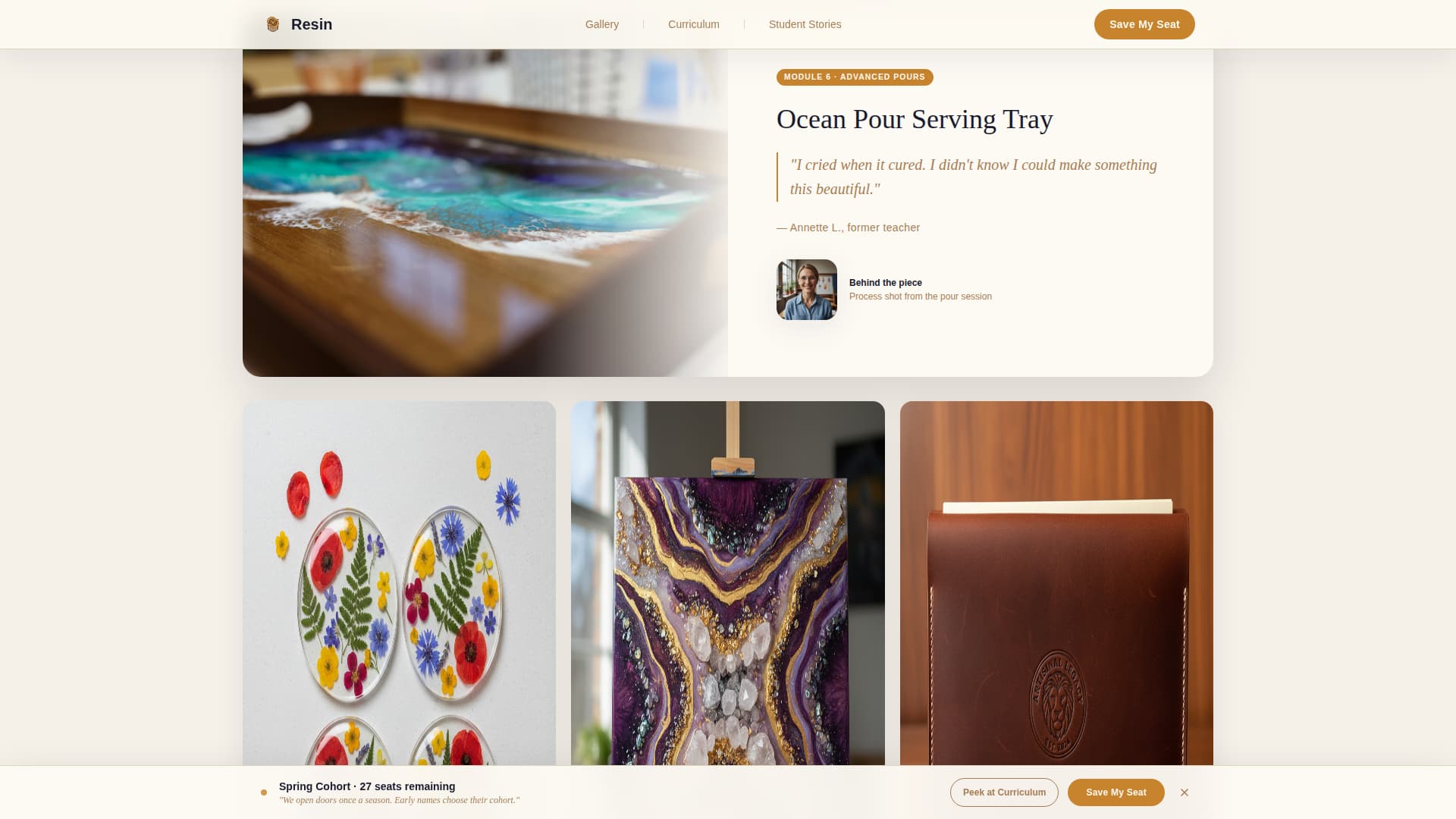 Resin Art & Craft Content Pre-Launch Website Template
