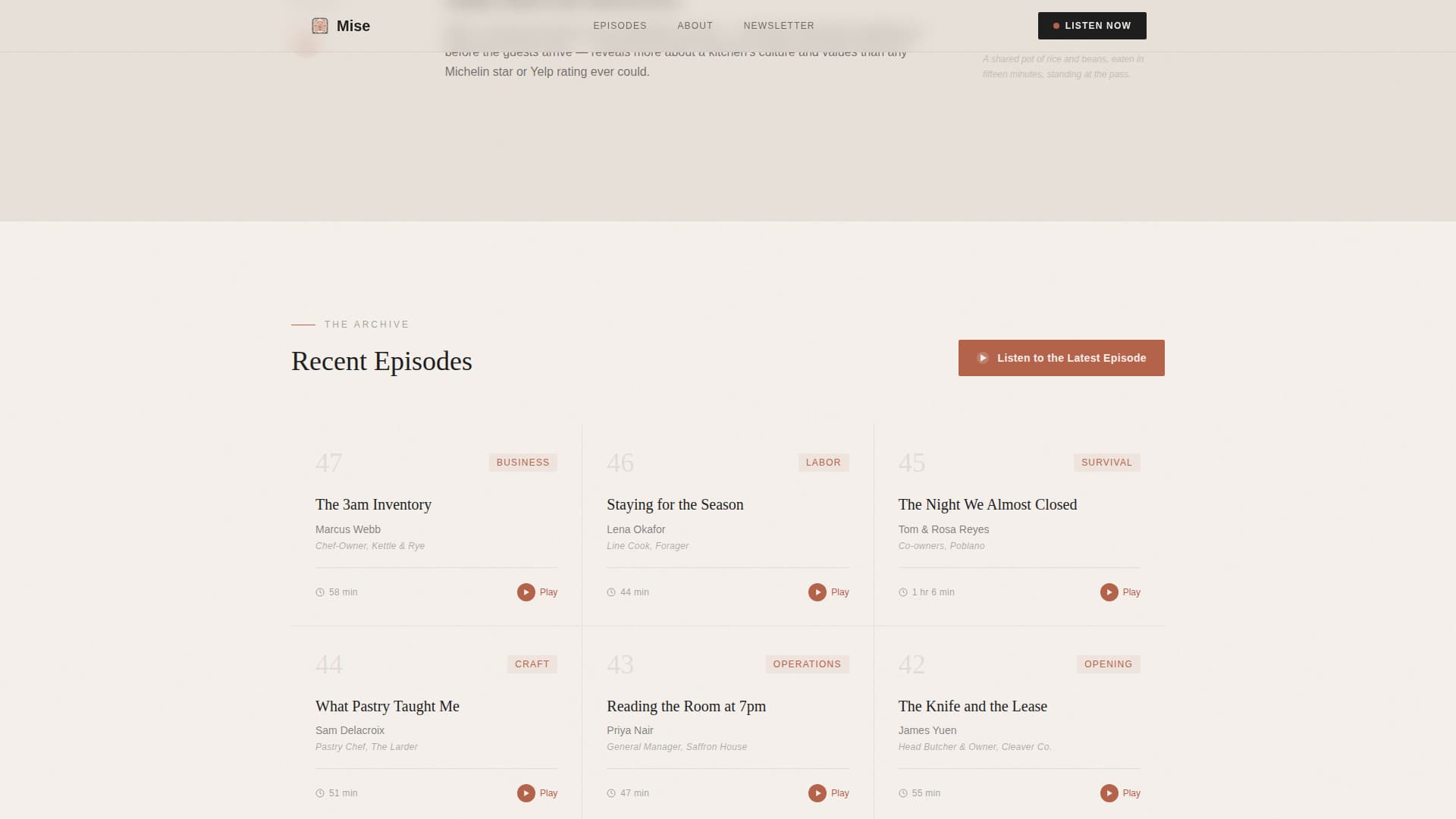 Restaurant Blog & Media Specialist Blog Website Template