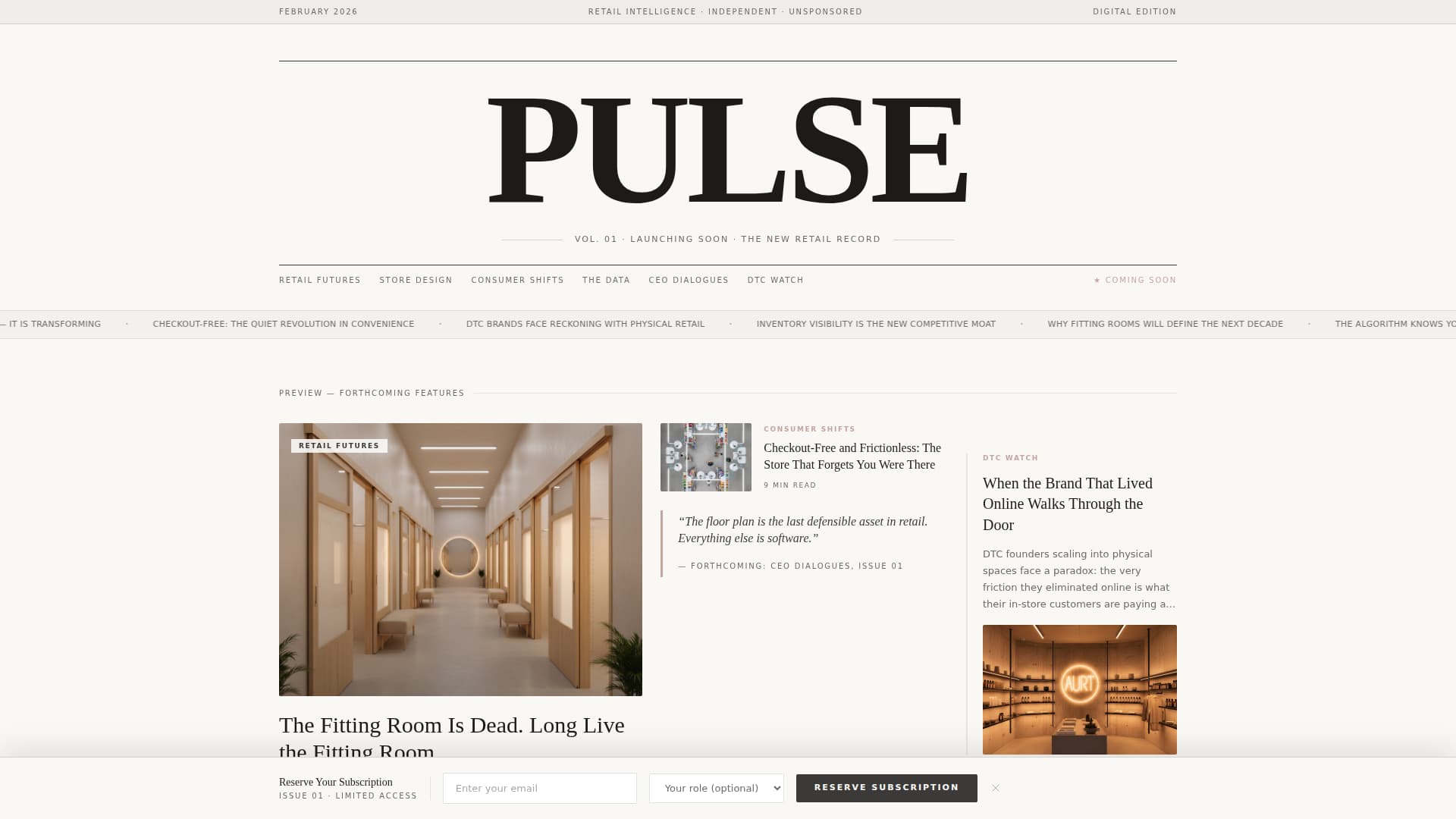 Retail Blog & Media Specialist Pre-Launch Website Template