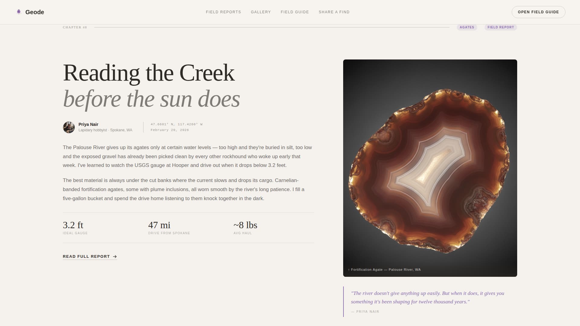 Geode - Captivating Rock Hounding Landing Page Template