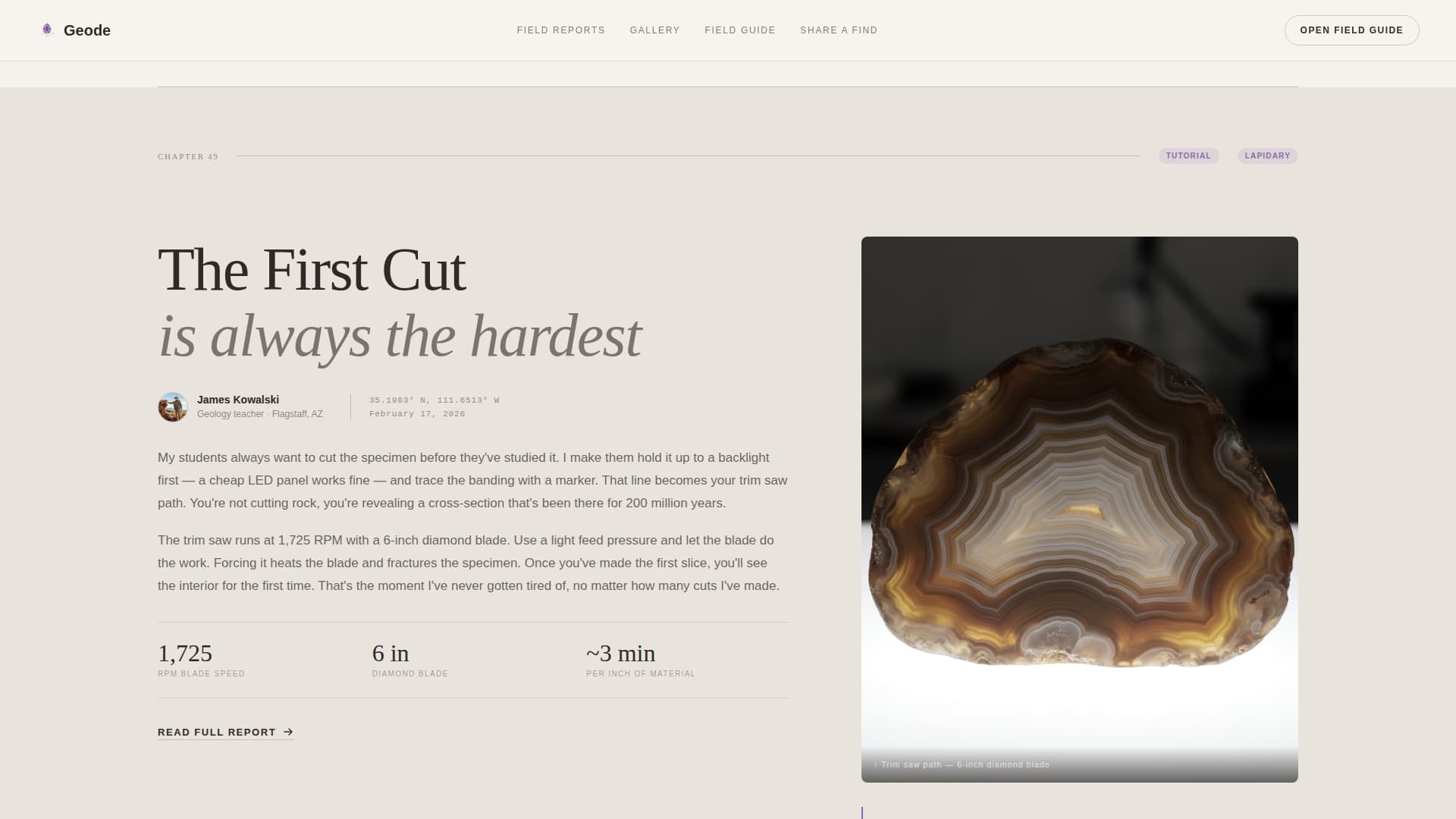 Geode - Captivating Rock Hounding Landing Page Template