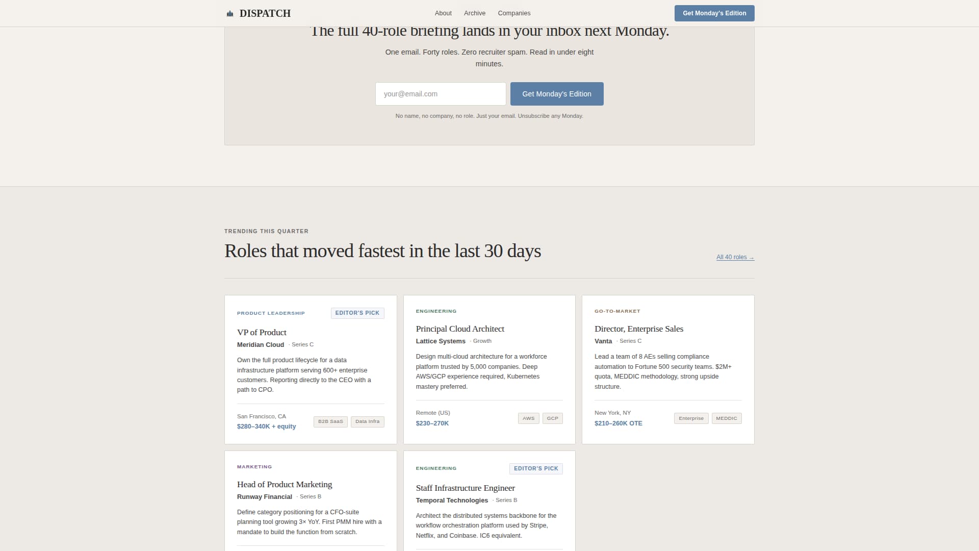 Dispatch - Authoritative SaaS Landing Page Template