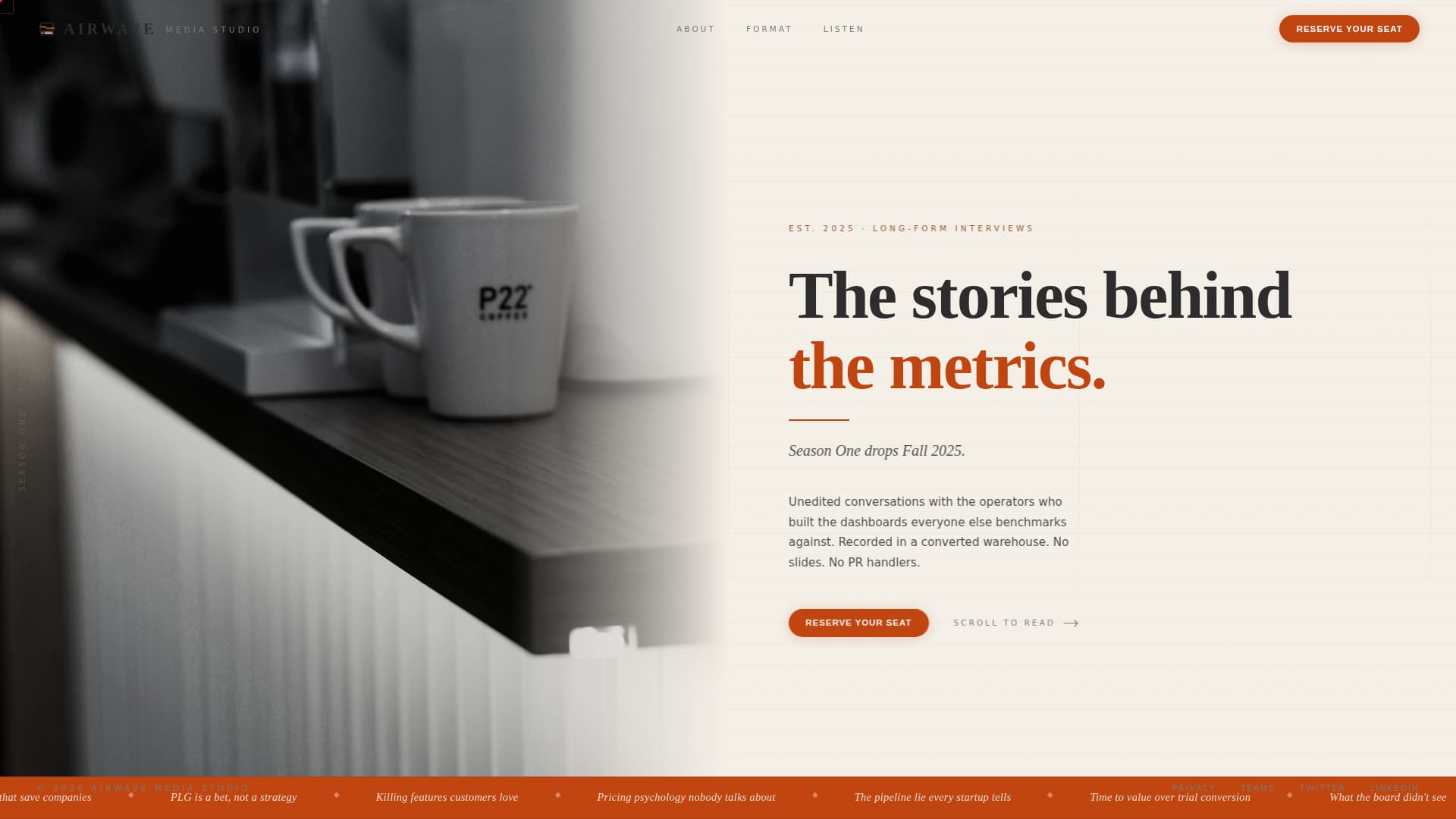 Airwave - Editorial SaaS Landing Page Template