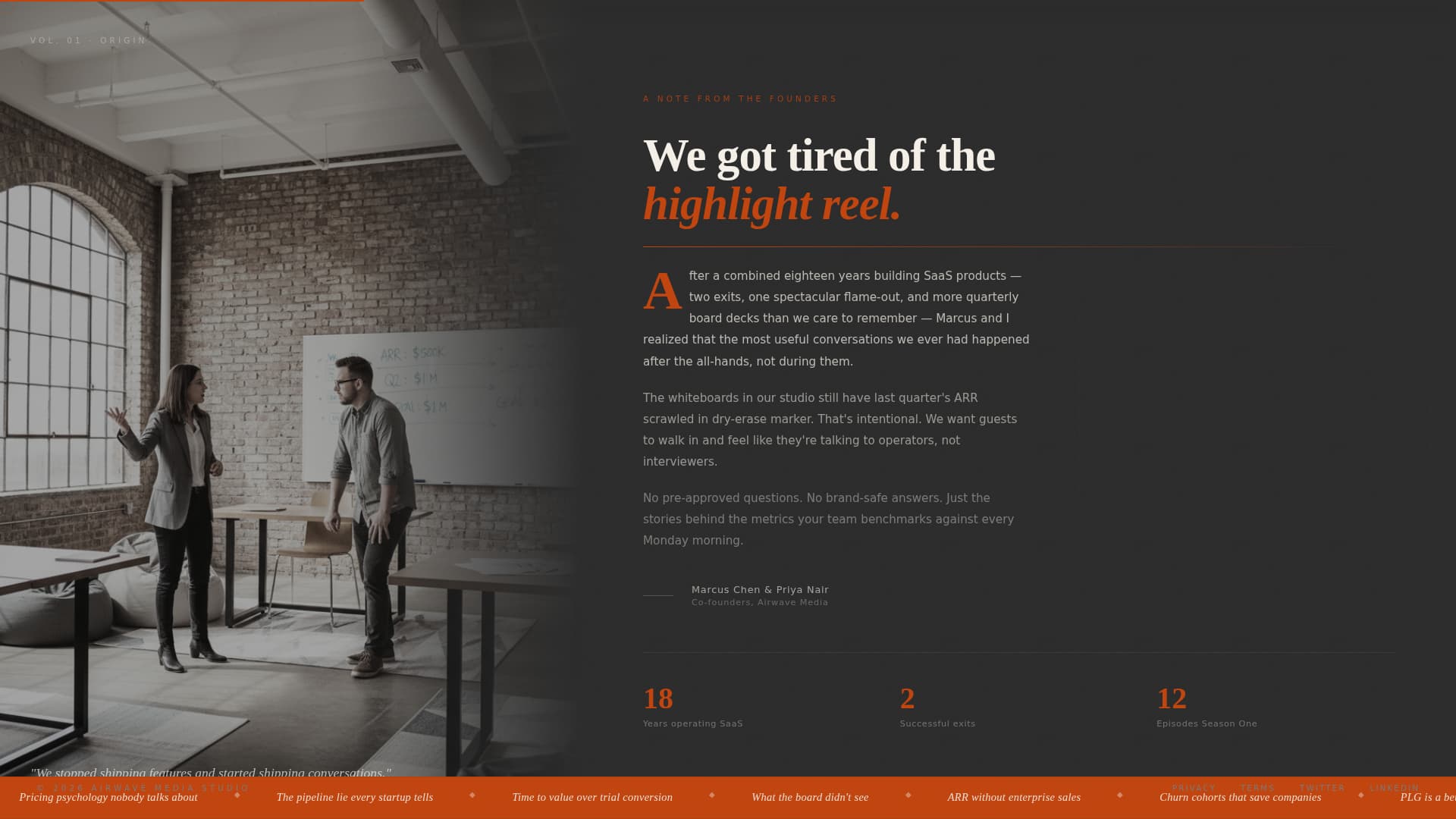 Airwave - Editorial SaaS Landing Page Template