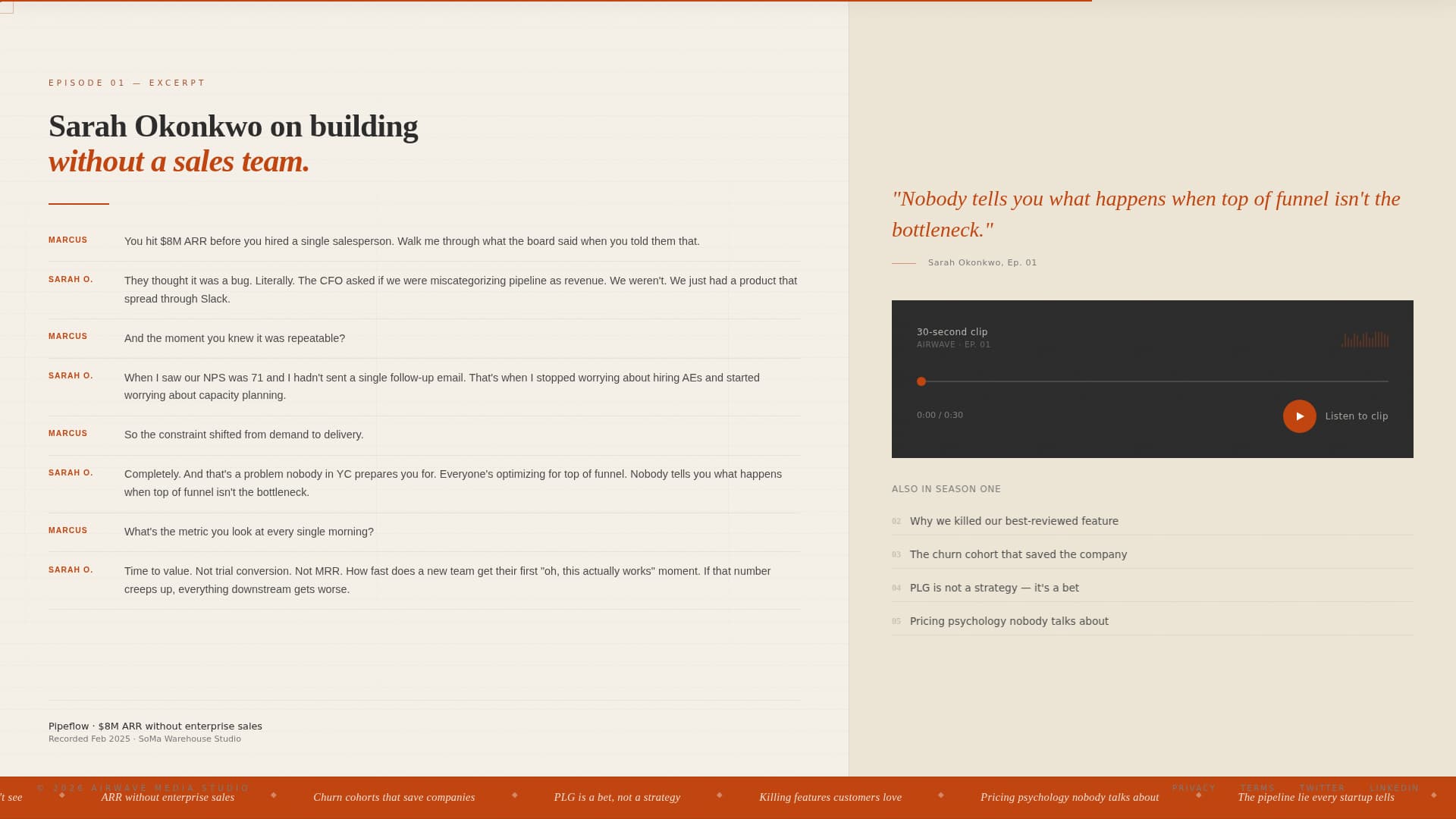 Airwave - Editorial SaaS Landing Page Template