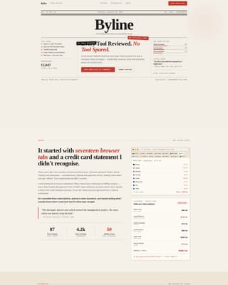 Byline - Honest SaaS Review Landing Page Template