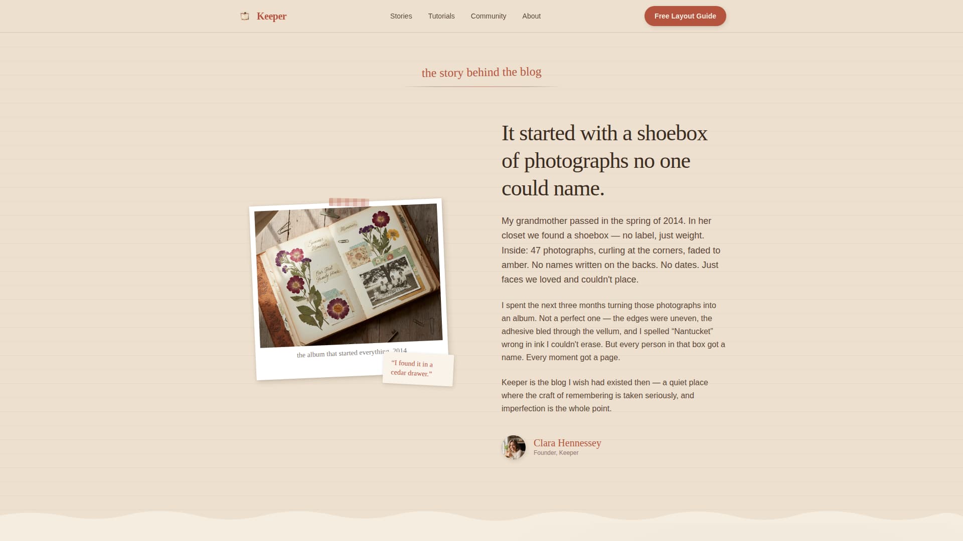 Scrapbooking & Memory Keeping Content Blog Website Template
