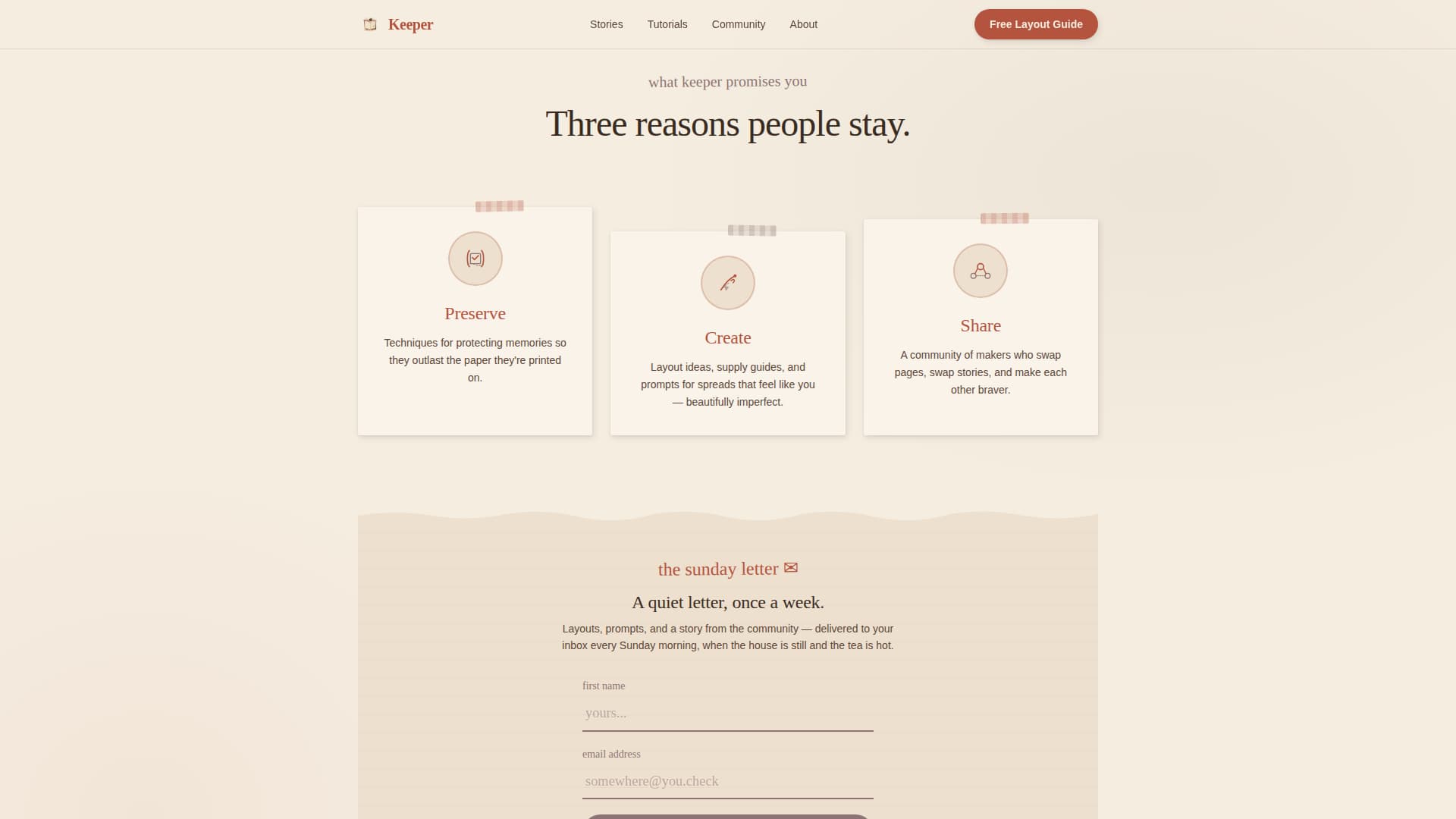 Scrapbooking & Memory Keeping Content Blog Website Template