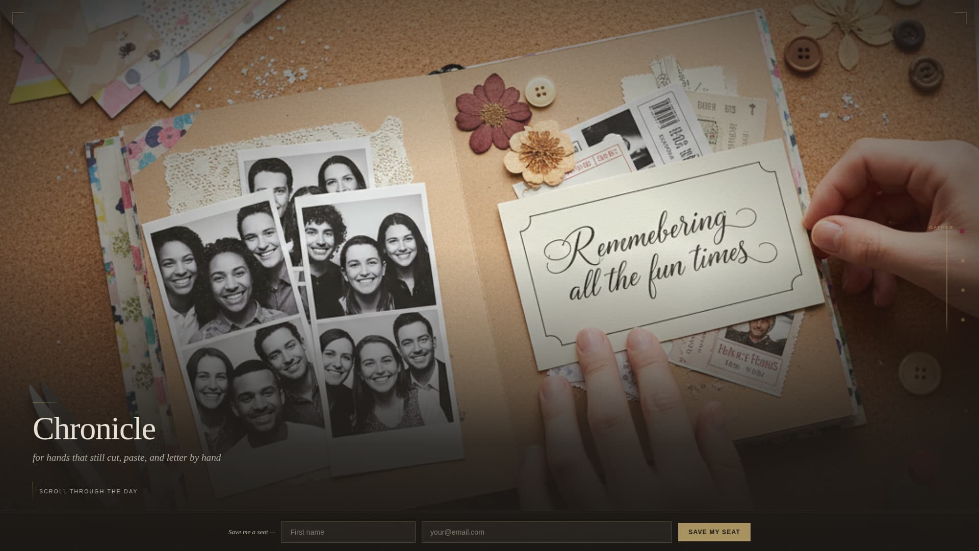 Scrapbooking & Memory Keeping Content Pre-Launch Website Template
