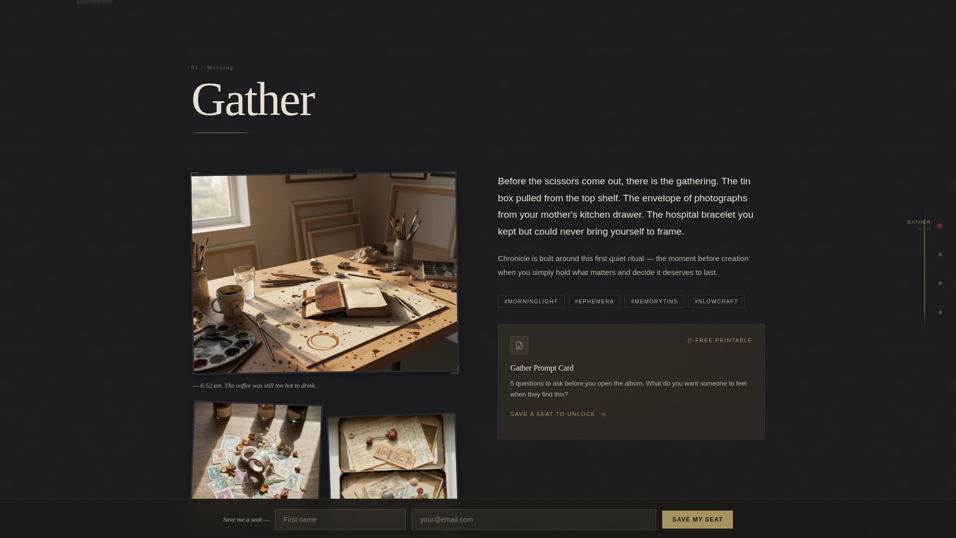 Scrapbooking & Memory Keeping Content Pre-Launch Website Template