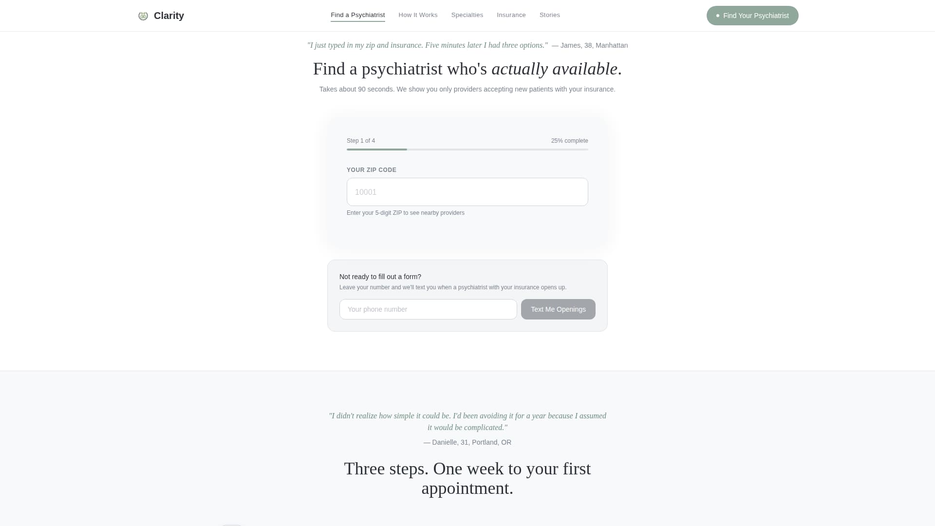 Psychiatrist Specialist Booking Website Template