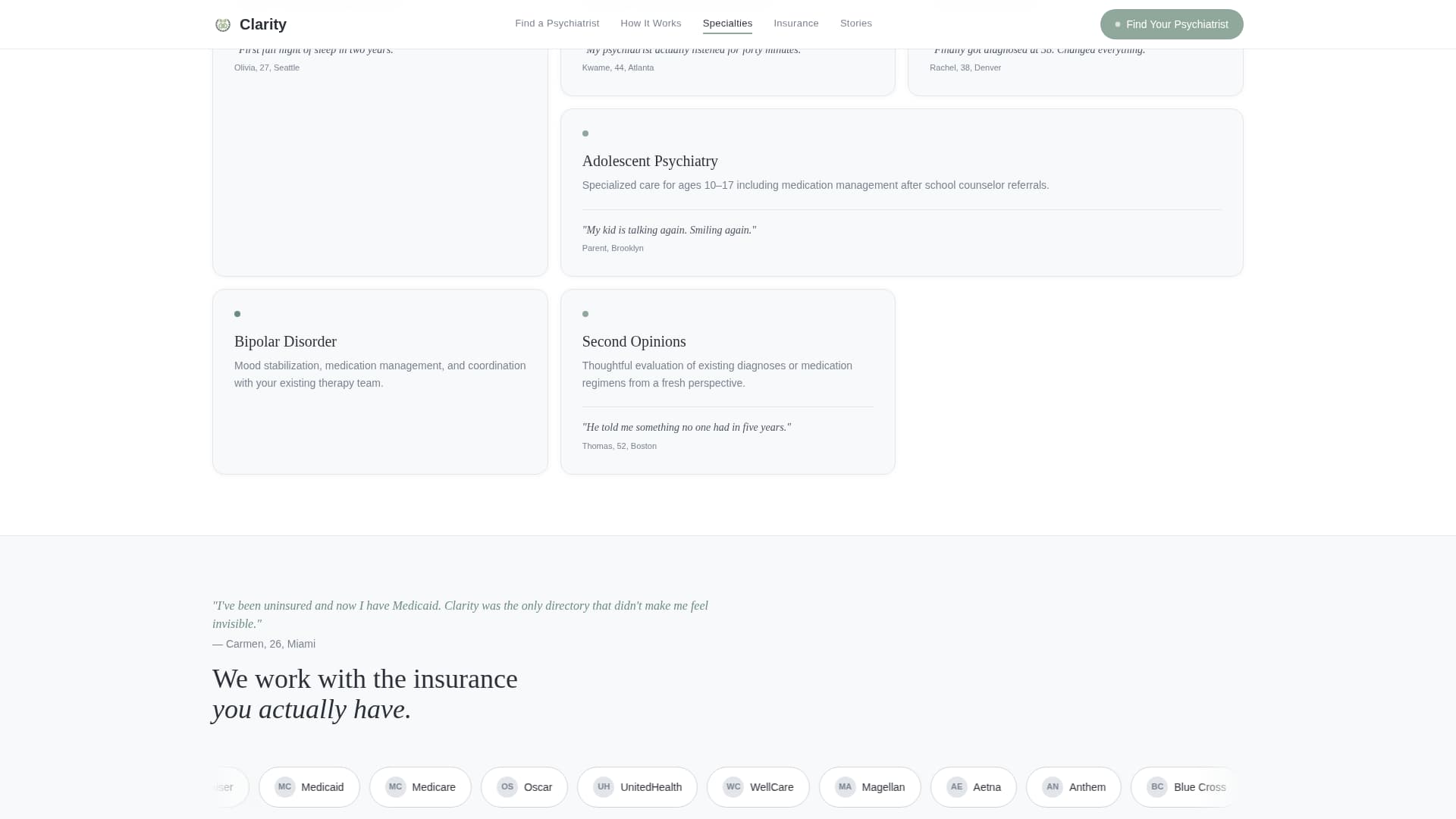 Psychiatrist Specialist Booking Website Template