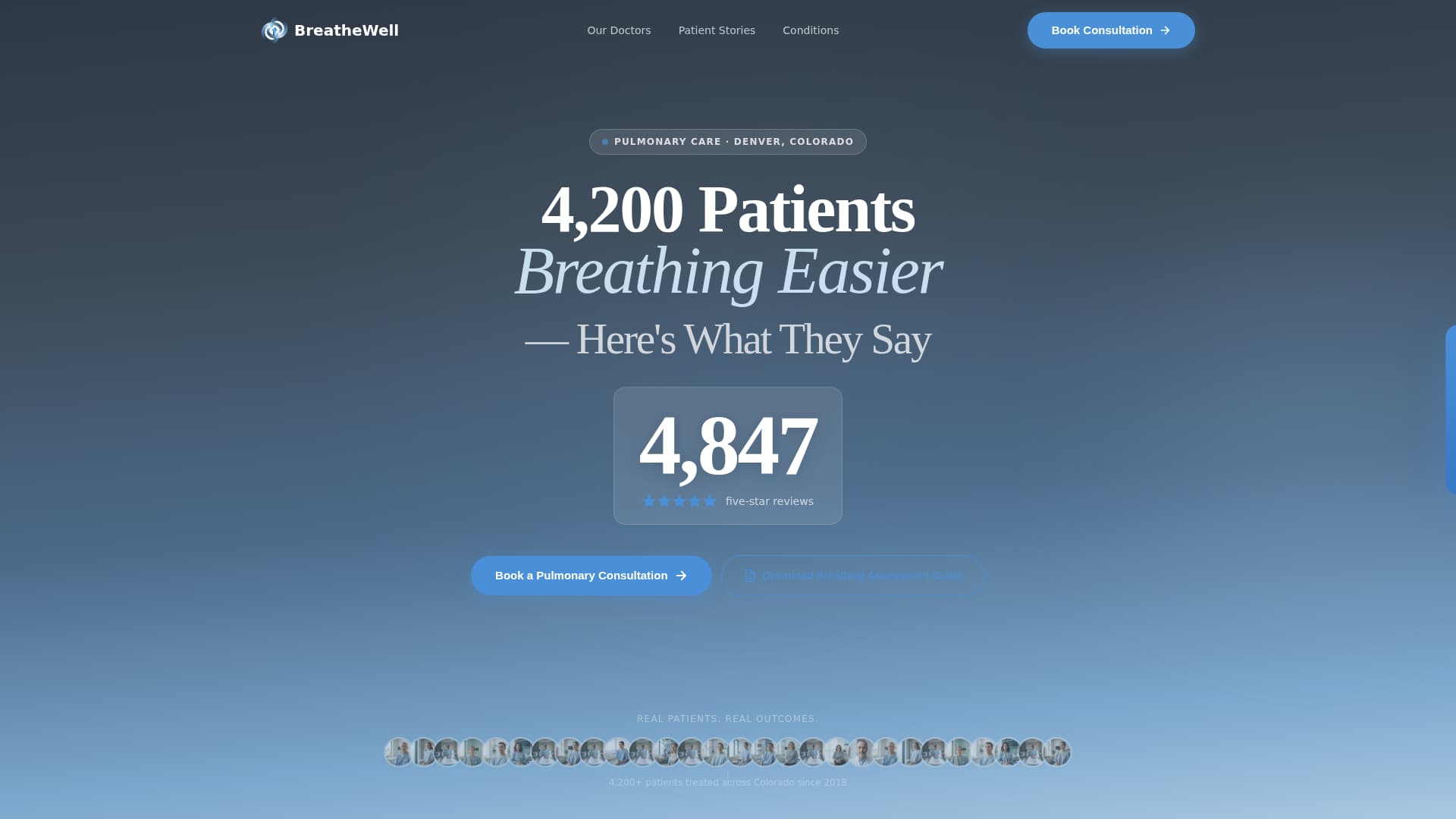 Pulmonologist Specialist Booking Website Template