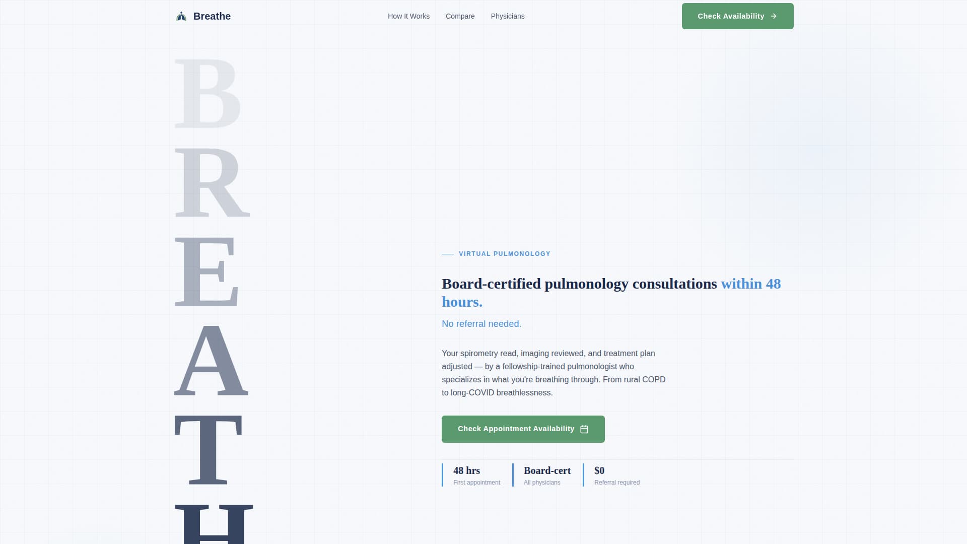 Pulmonologist Booking Website Template