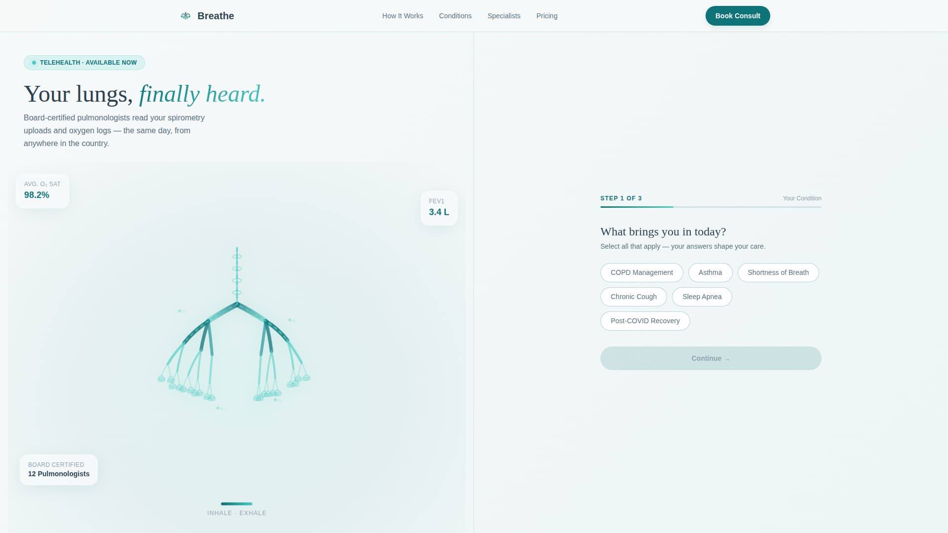Pulmonology Medicine Booking Website Template
