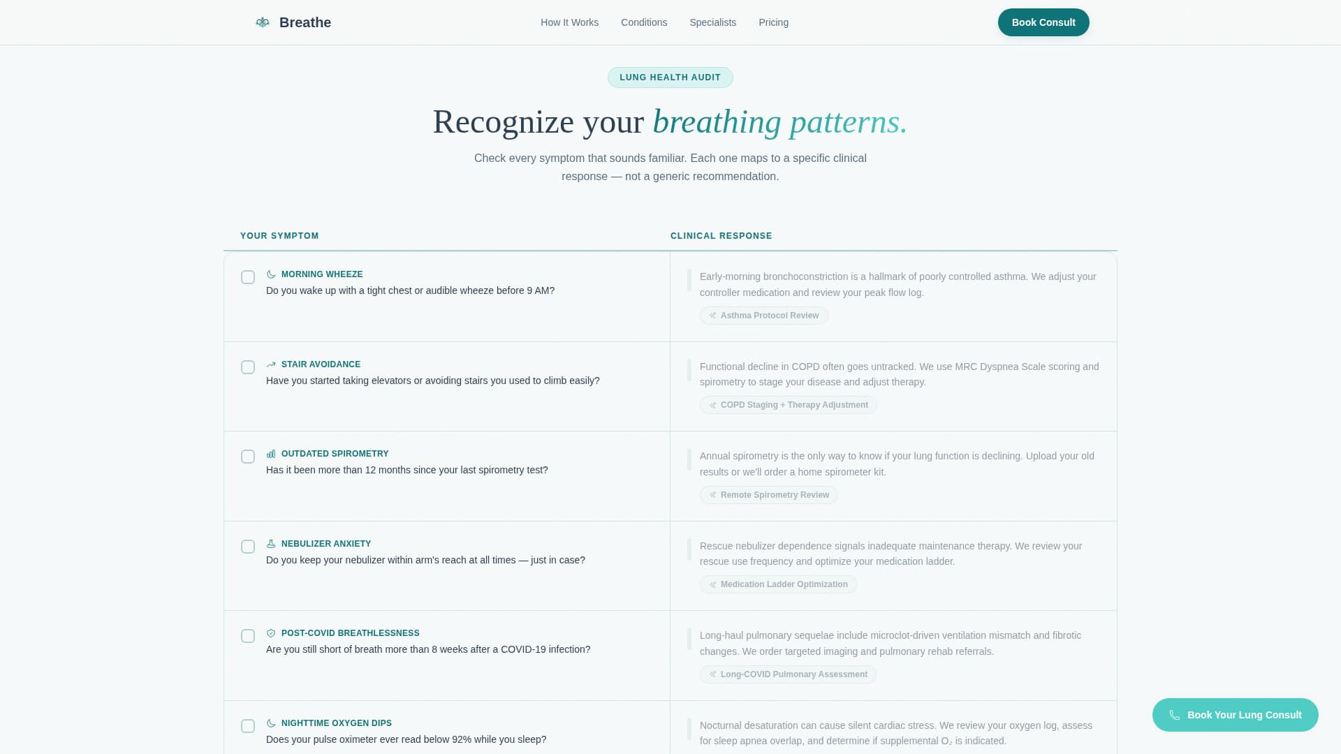 Pulmonology Medicine Booking Website Template