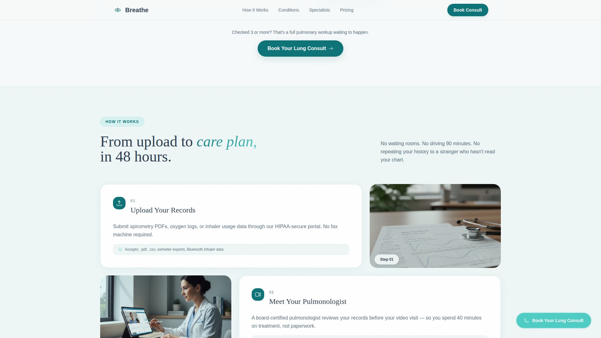 Pulmonology Medicine Booking Website Template