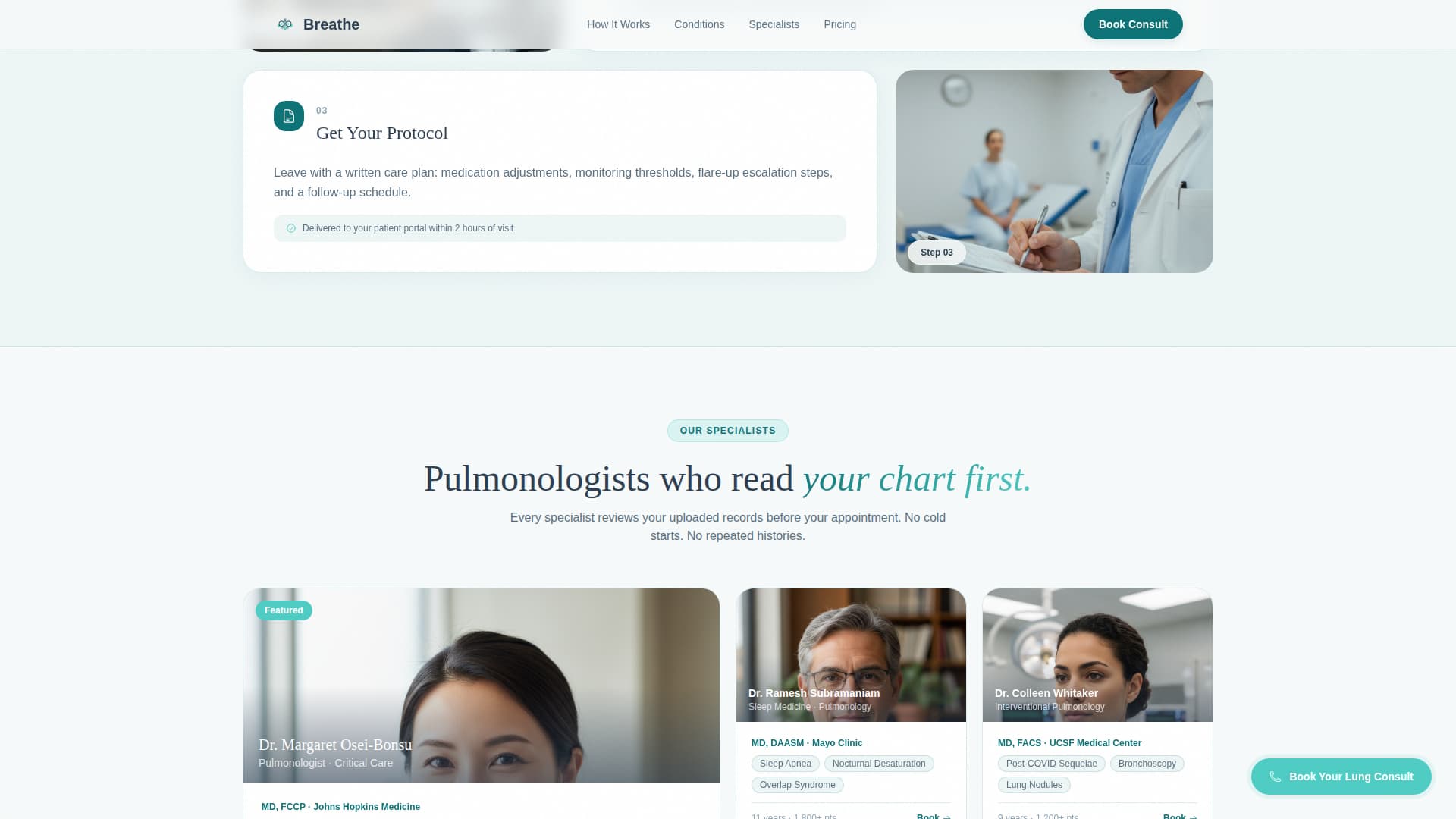 Pulmonology Medicine Booking Website Template