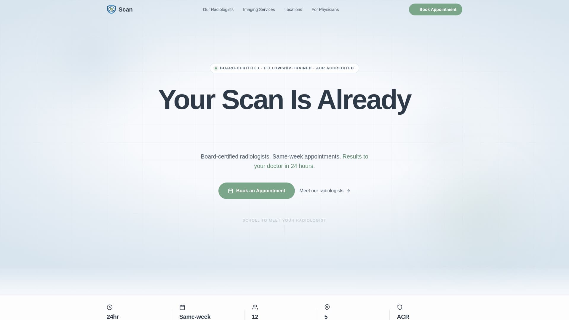 Radiologist Booking Website Template