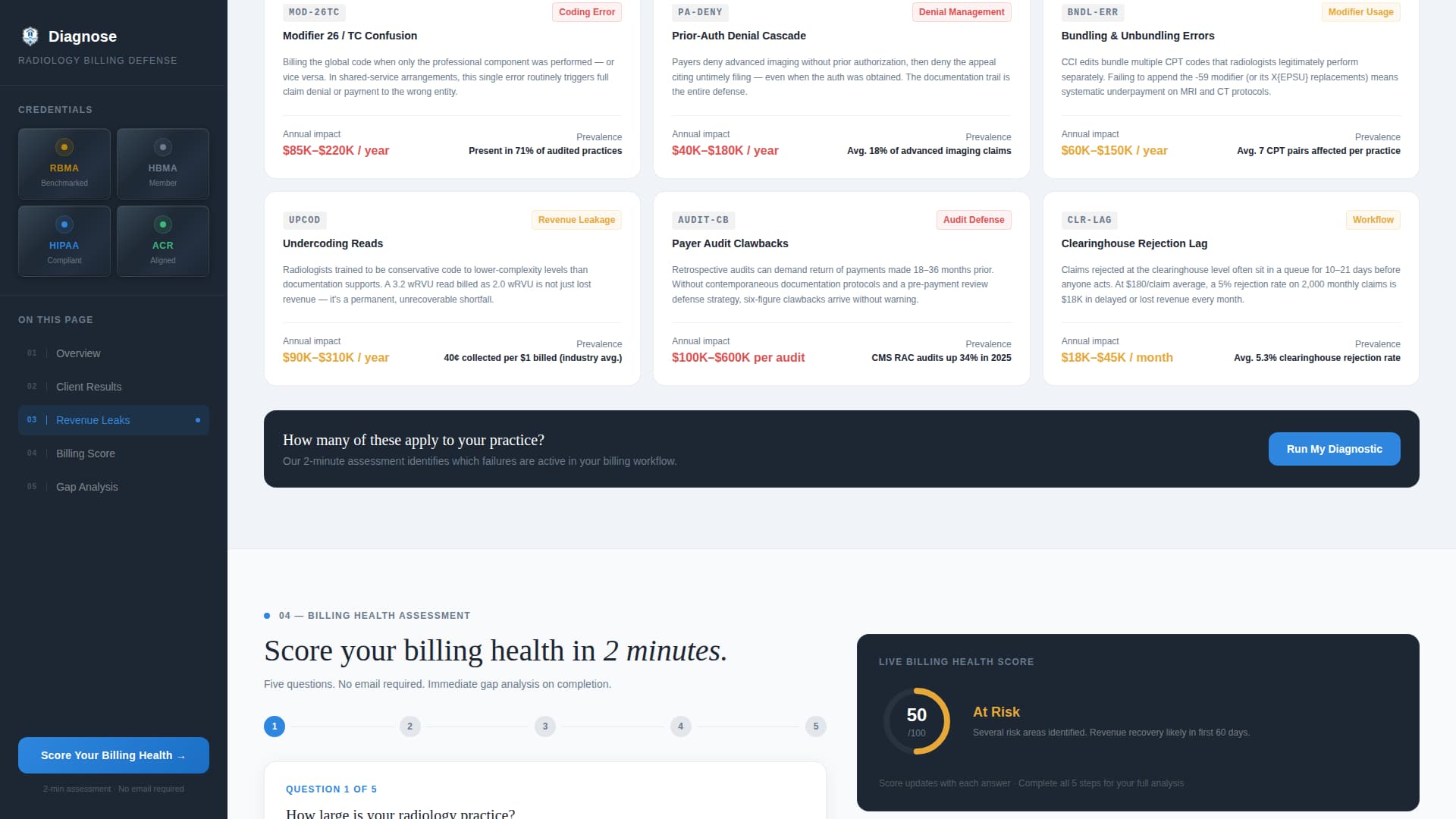 Radiologist Specialist Booking Website Template