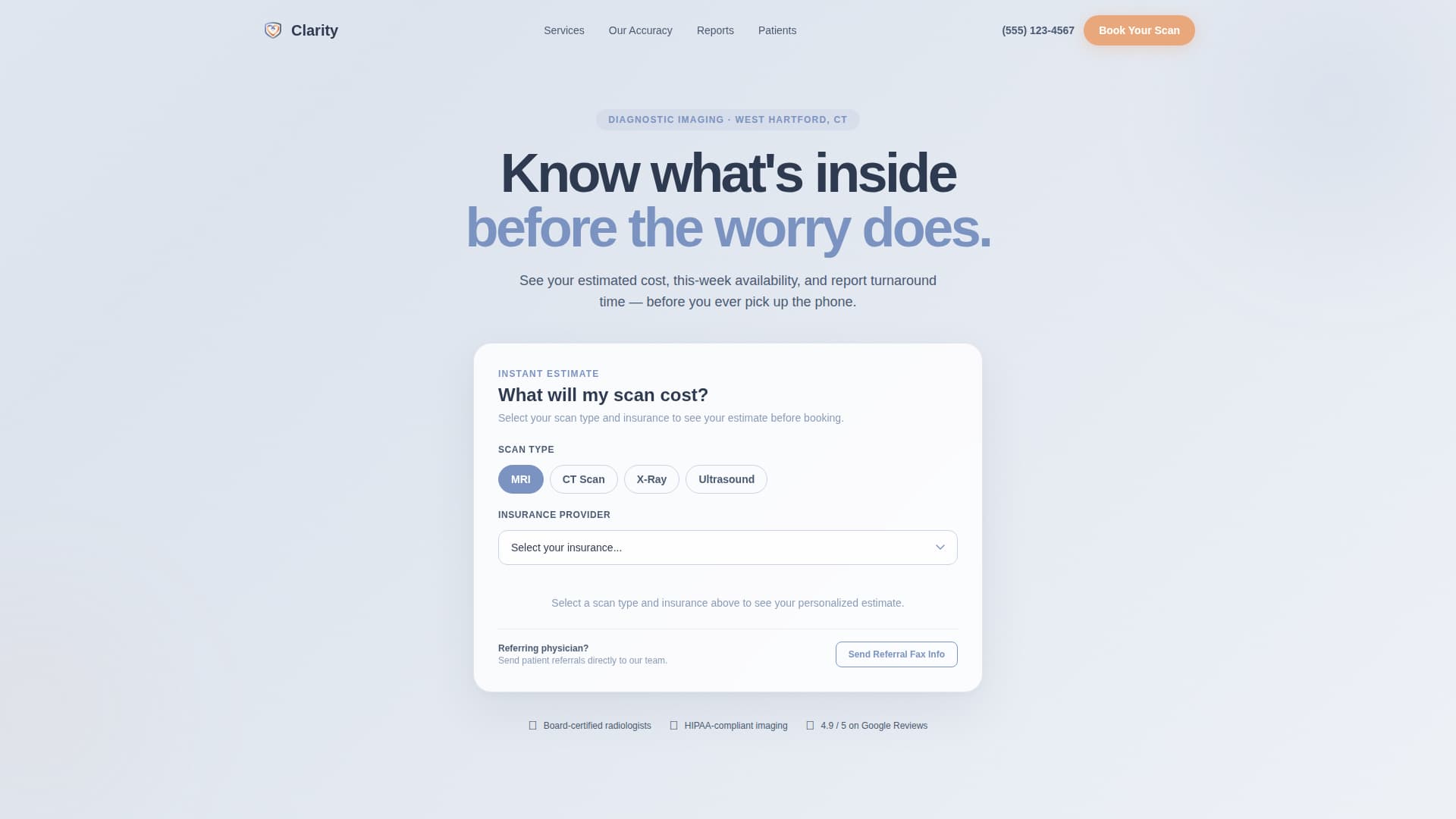 Radiologist Advanced Booking Website Template