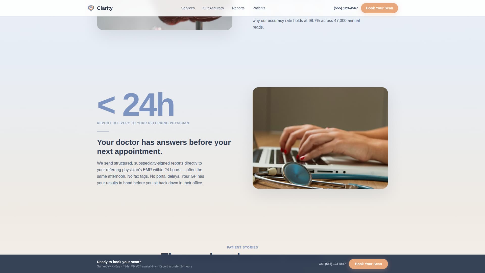 Radiologist Advanced Booking Website Template
