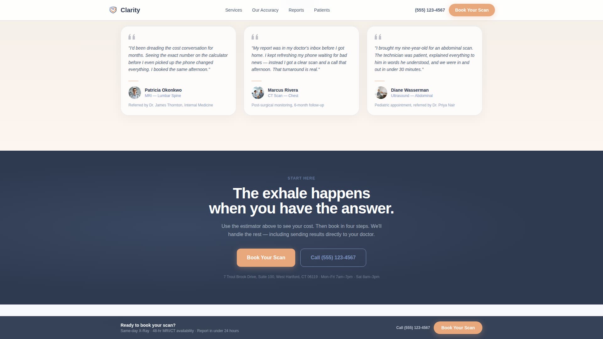 Radiologist Advanced Booking Website Template