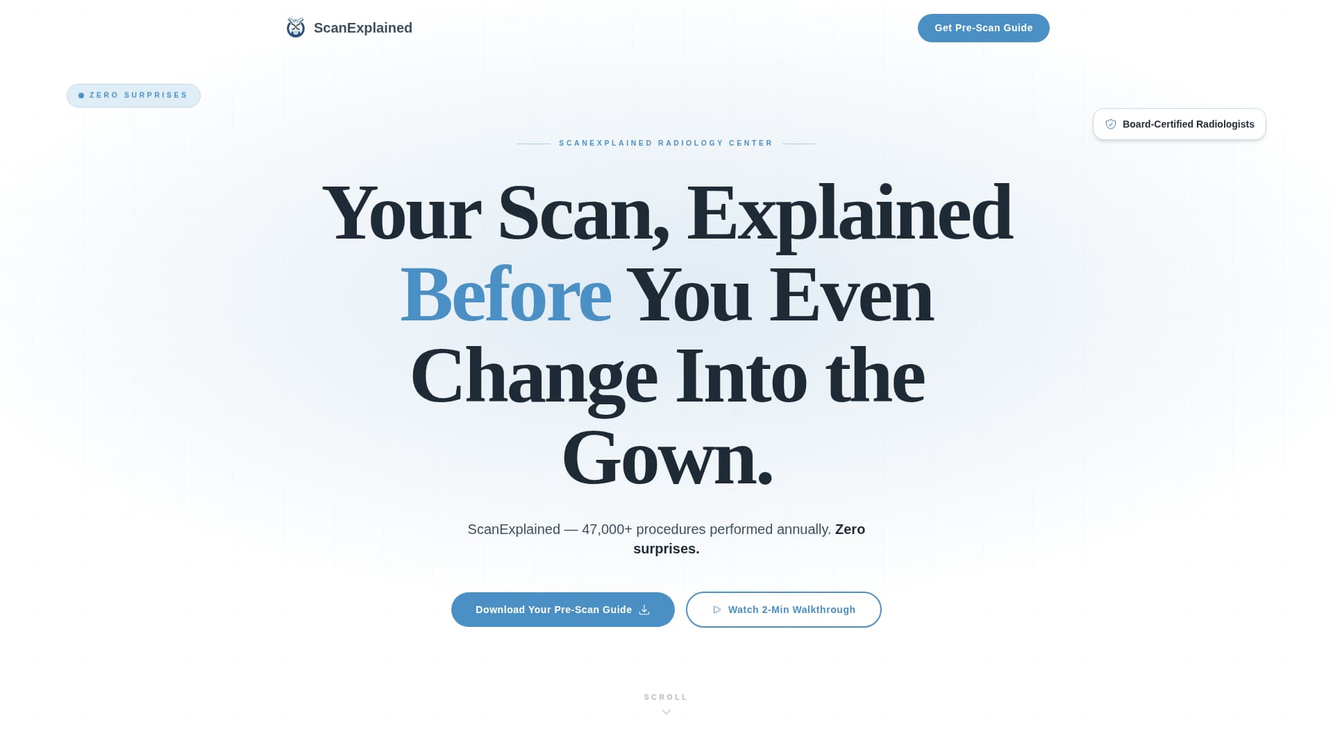 Scanexplained - Reassuring Radiology Landing Page Template