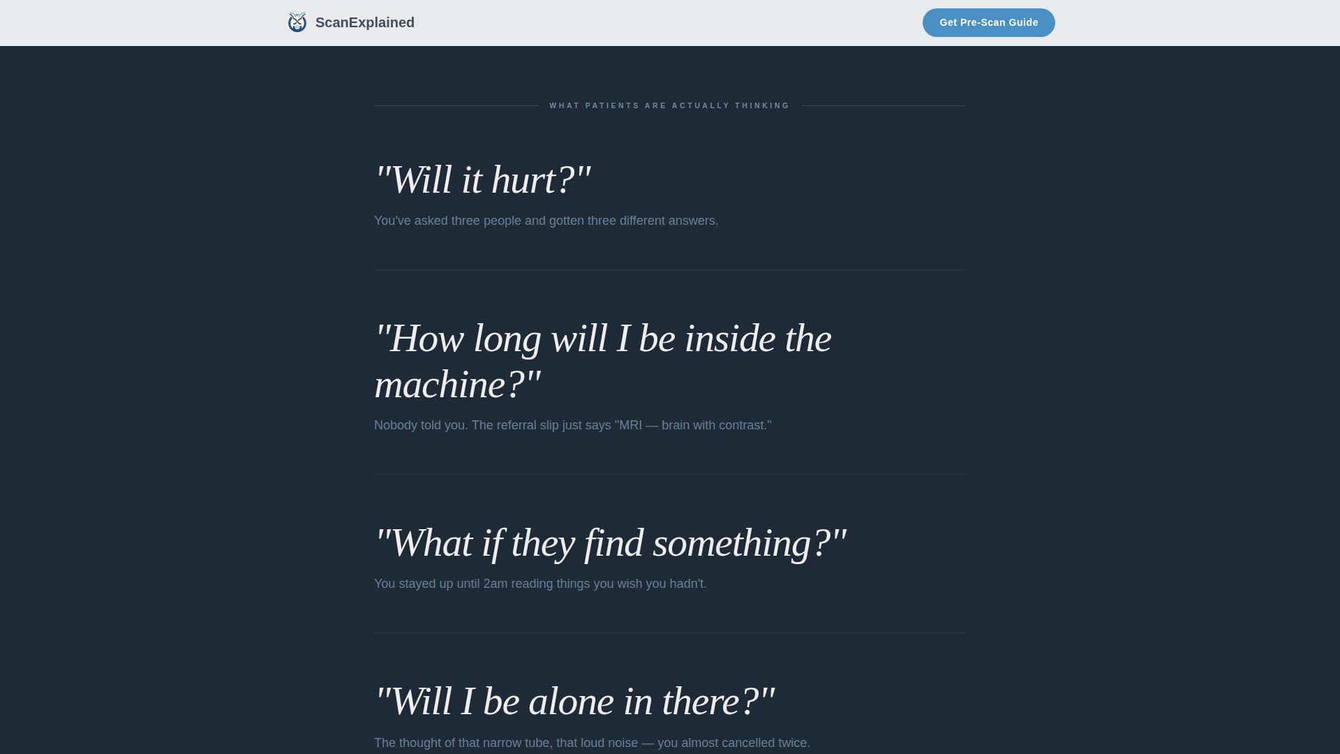 Scanexplained - Reassuring Radiology Landing Page Template