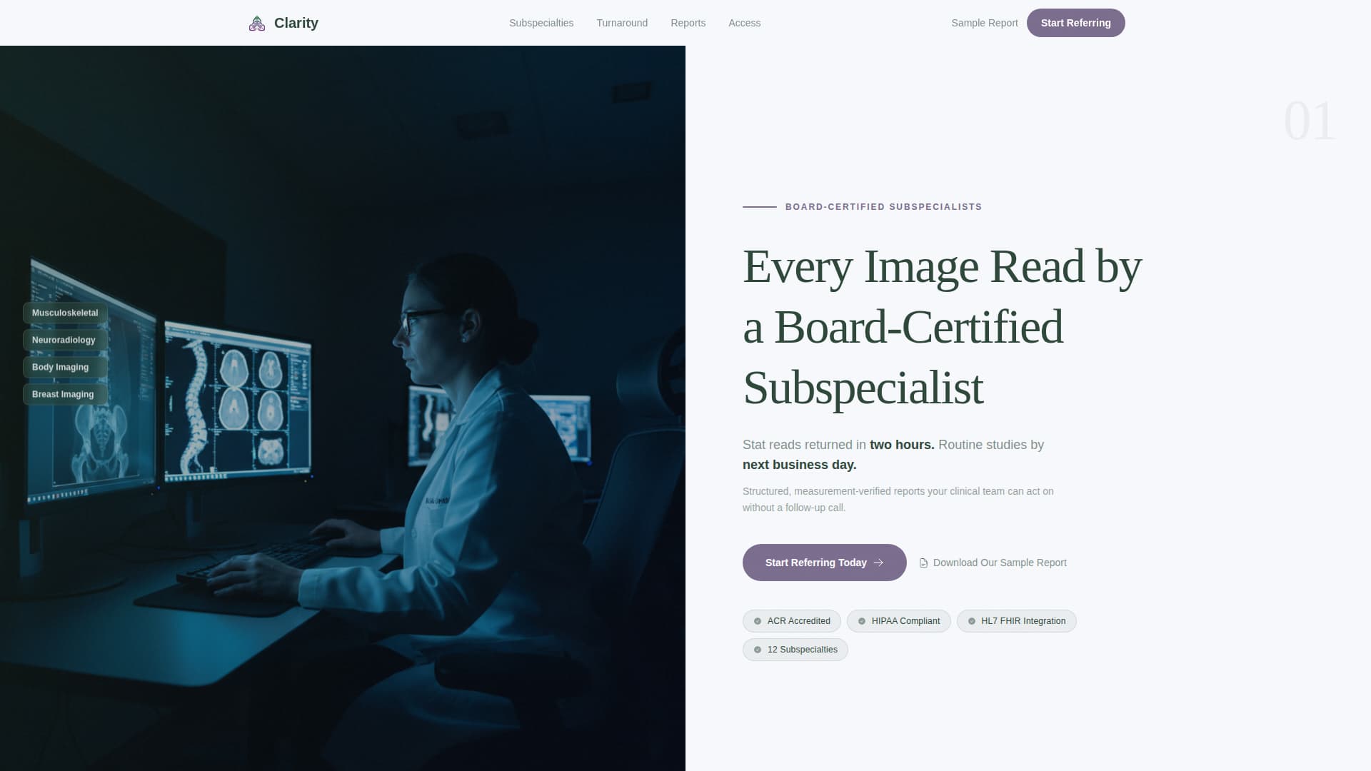 Radiology Medicine Professional Website Template