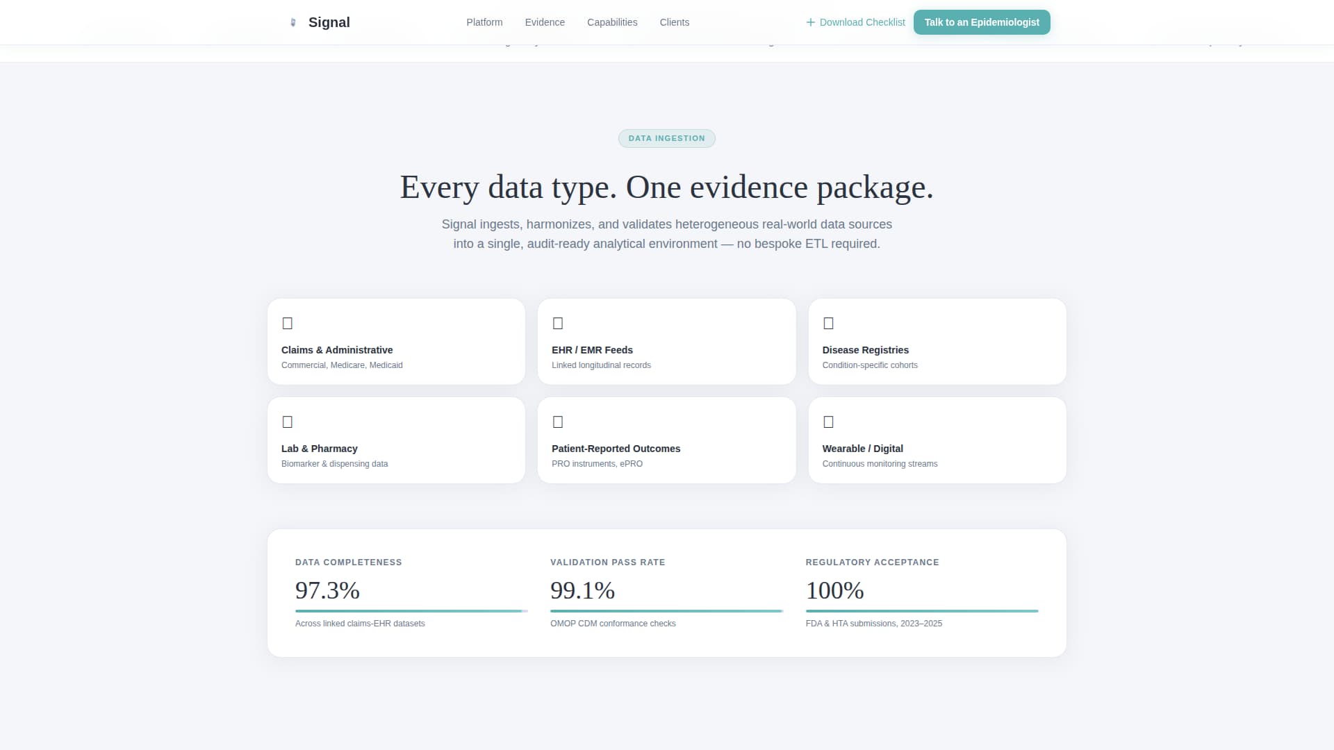 Signal - Trusted Evidence Landing Page Template