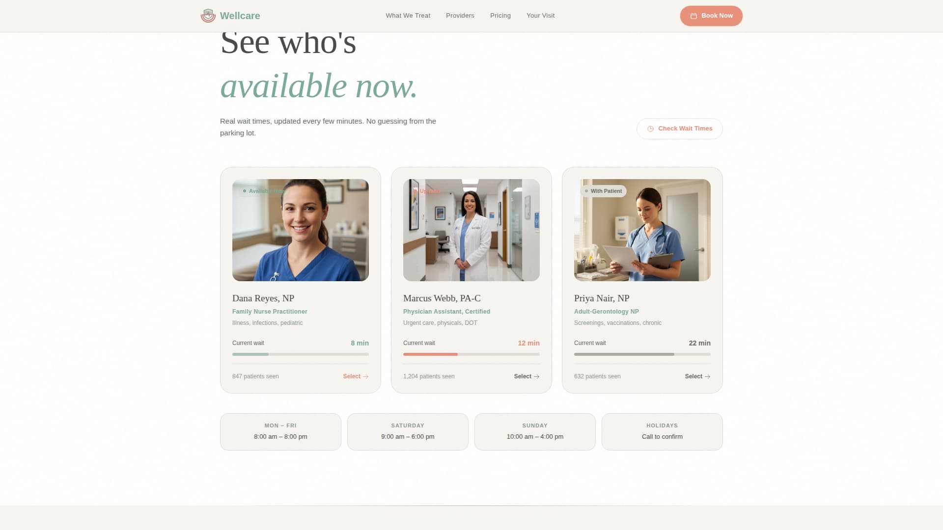 Urgent Care & Walk-In Booking Website Template