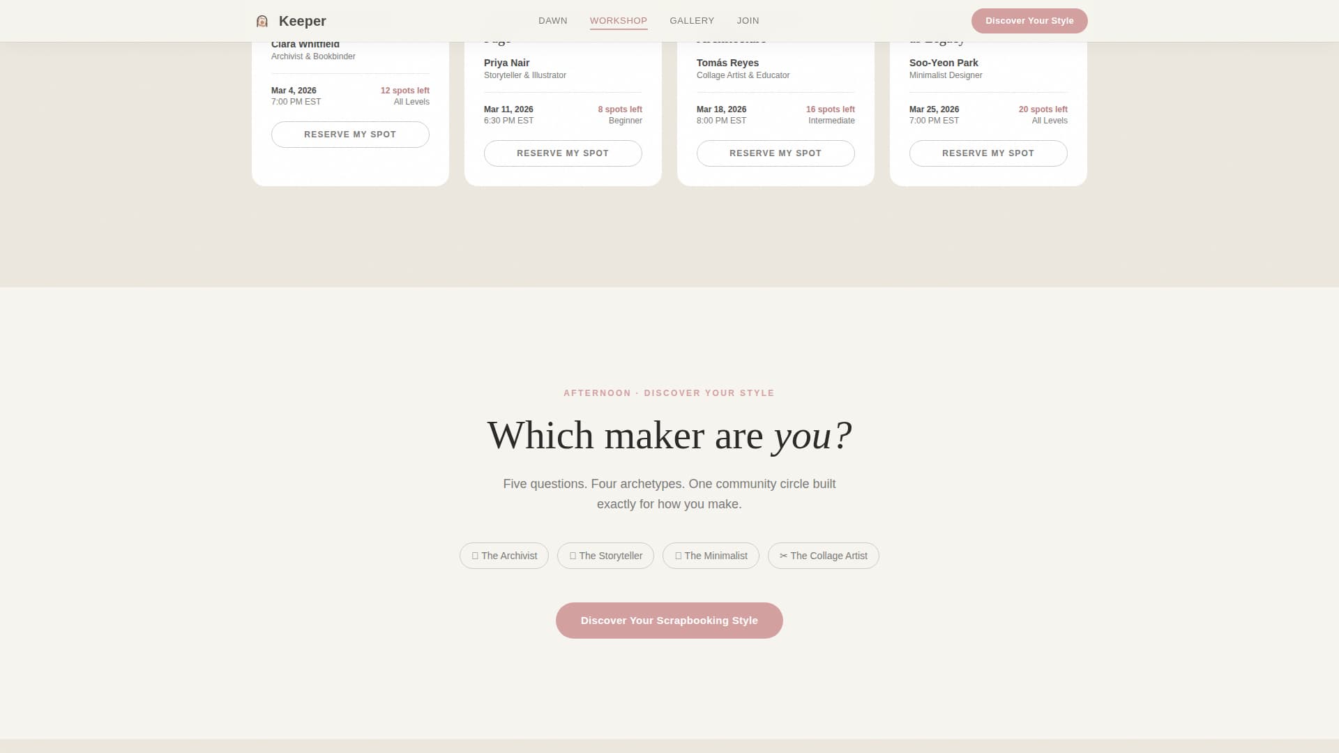 Scrapbooking & Memory Keeping Content Professional Website Template
