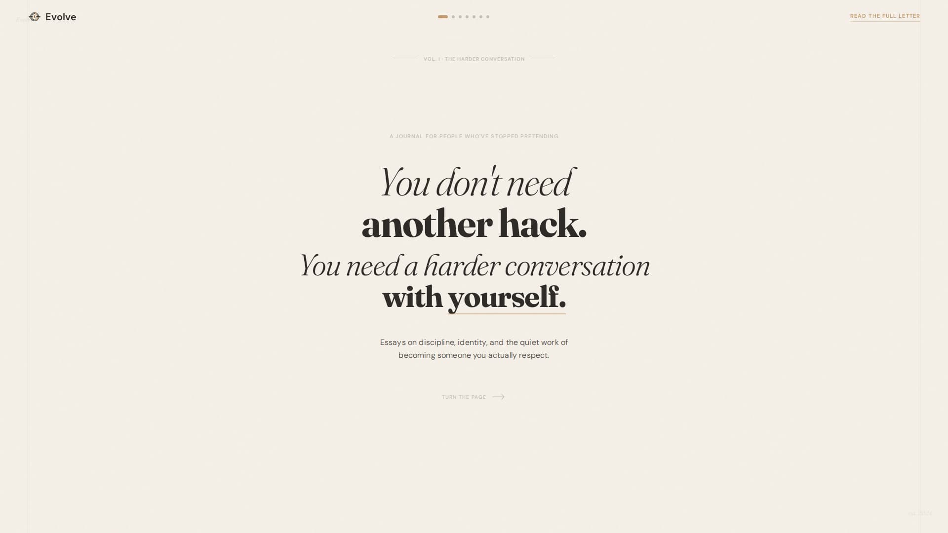 Evolve - Compelling Self Improvement Landing Page Template
