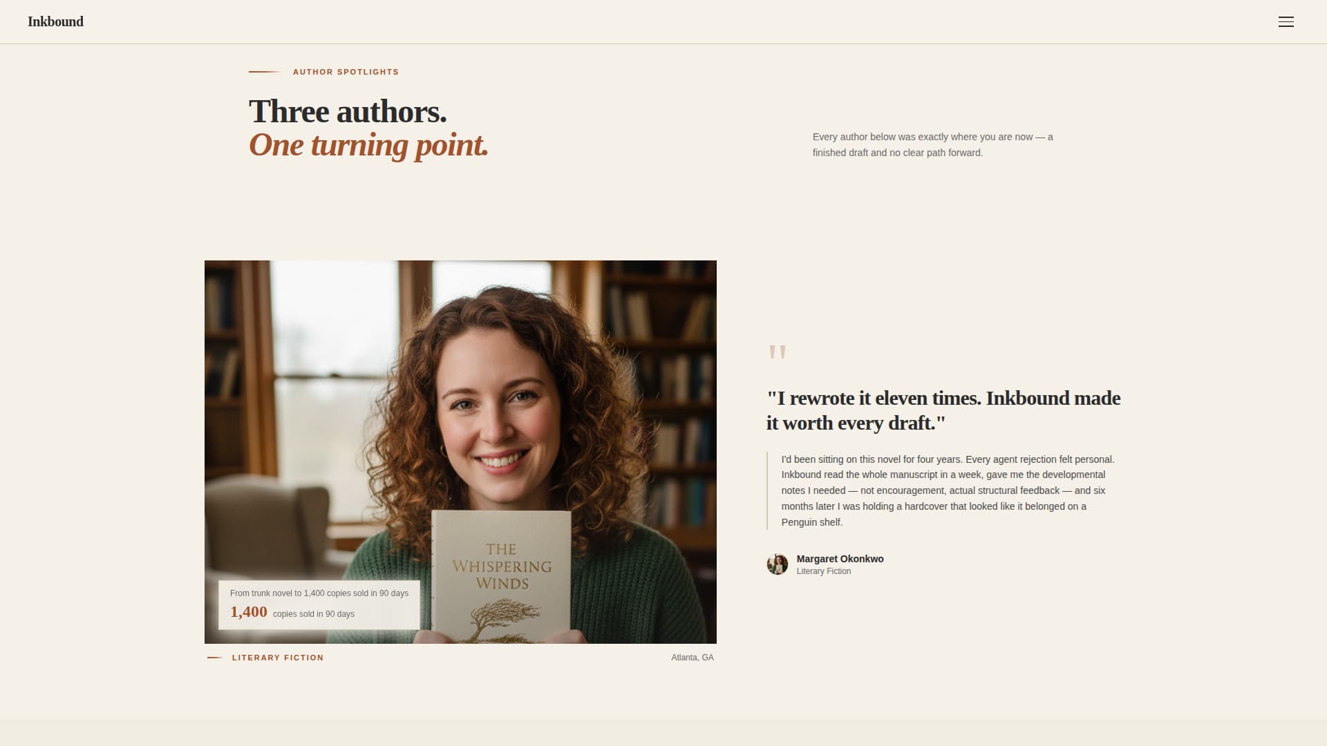 Book Author & Publisher Professional Website Template