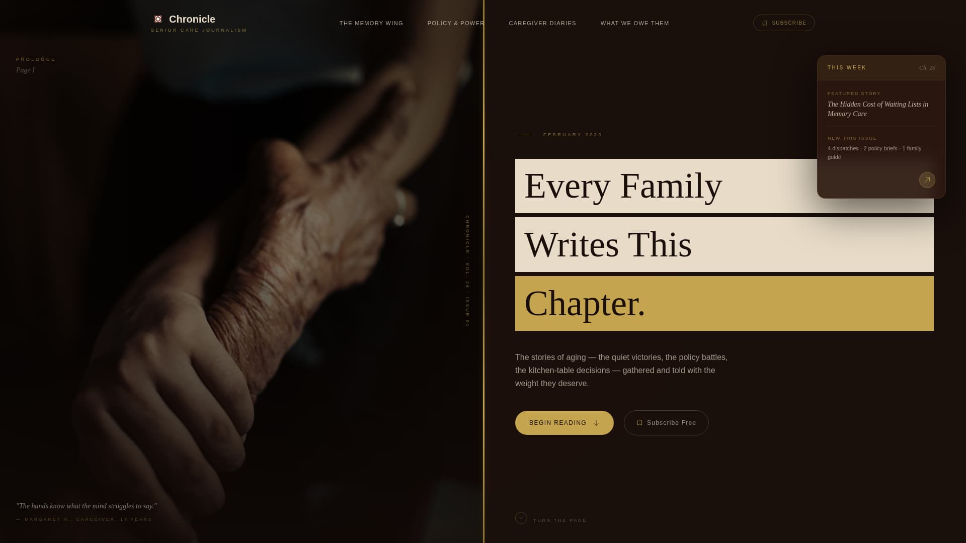 Chronicle - Compelling Senior Care Landing Page Template