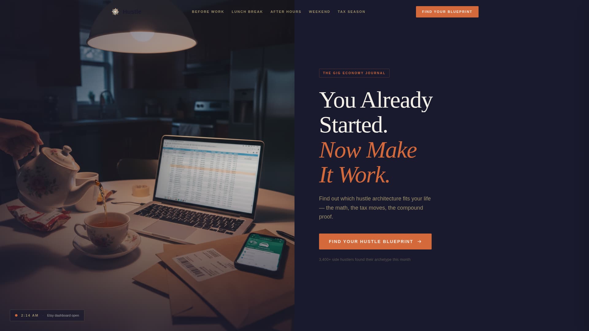 Hustle - Authentic Gig Economy Landing Page Template