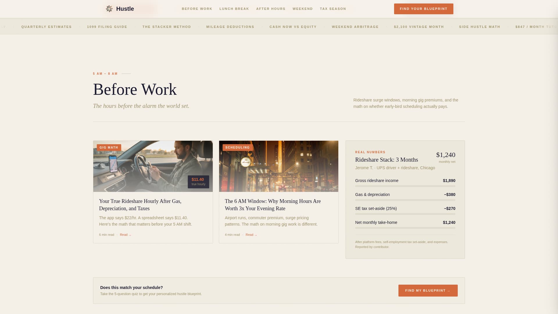 Hustle - Authentic Gig Economy Landing Page Template