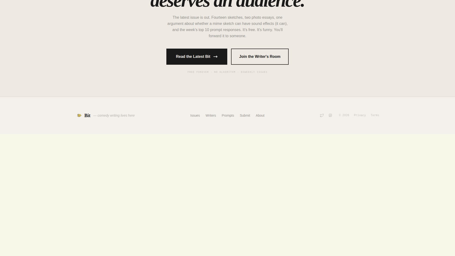 Bit - Electric Comedy Landing Page Template