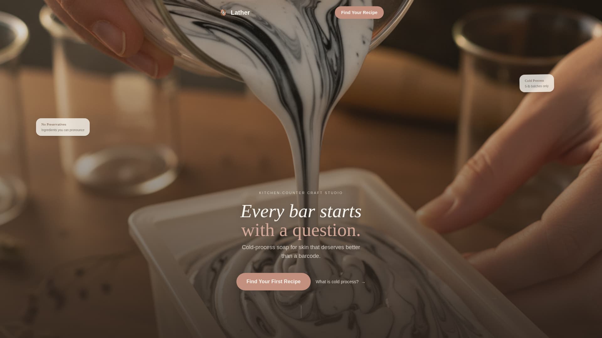 Lather — Handcrafted Natural Bath Products Landing Page Template