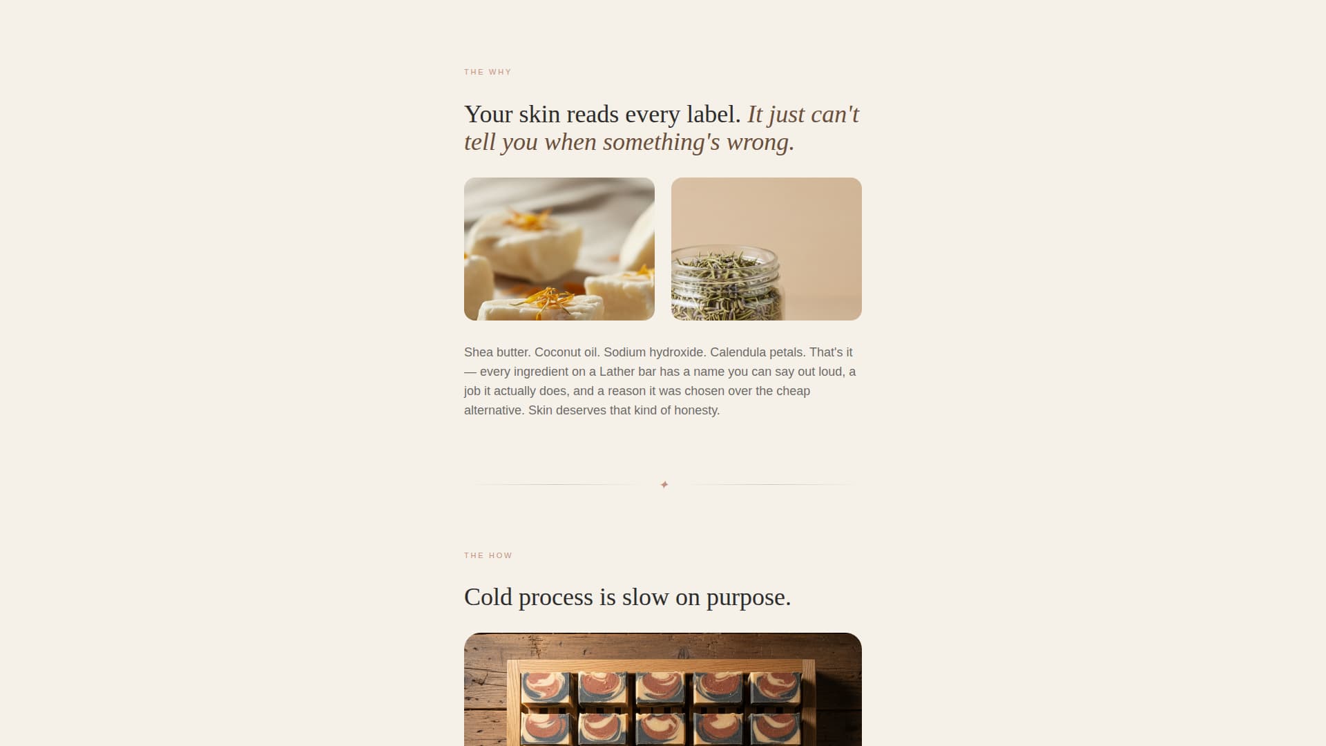 Lather — Handcrafted Natural Bath Products Landing Page Template