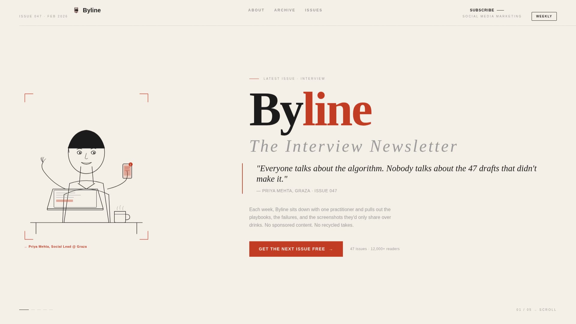 Social Media Marketing Newsletter Blog Website Template