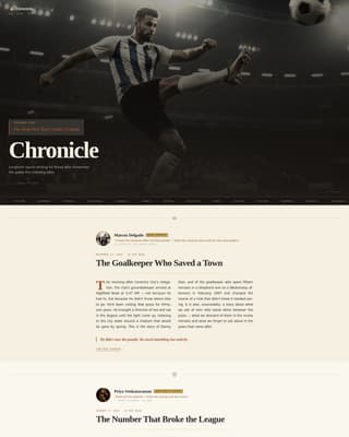 Sports Blog & Media Specialist Blog Website Template