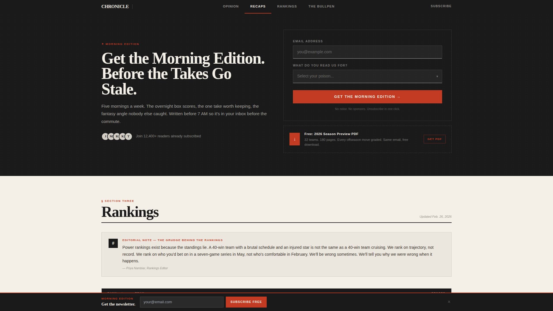 Sports Blog & Media Reviews Website Template
