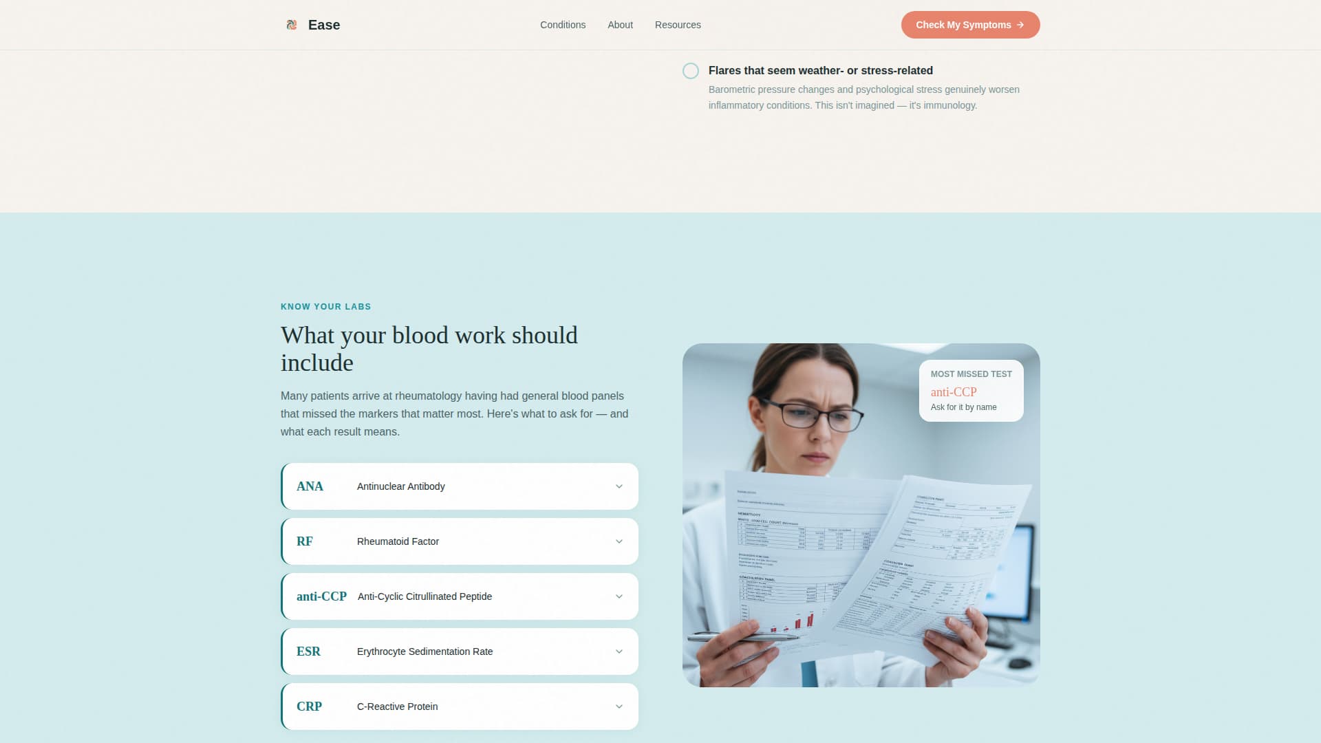 Rheumatology Medicine Booking Website Template