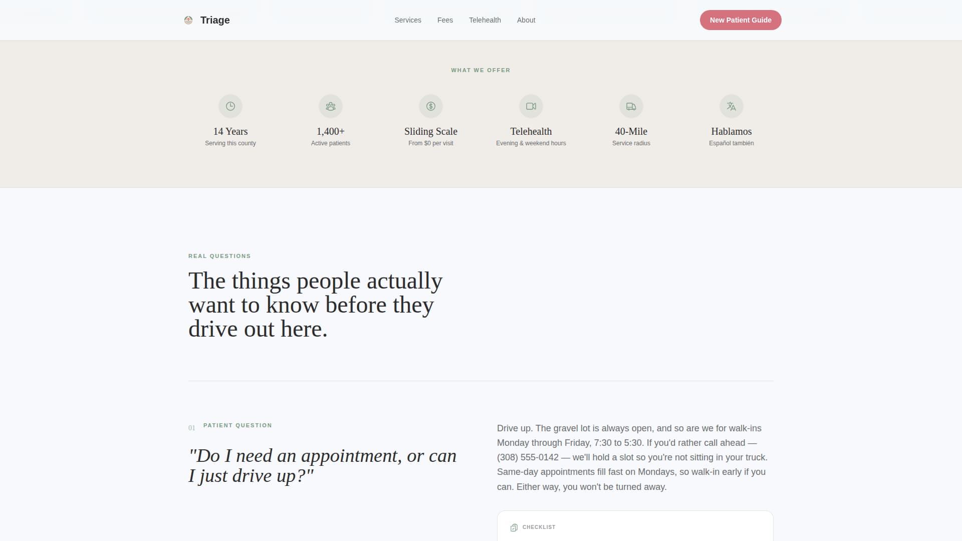 Urgent Care & Walk-In FAQ Website Template