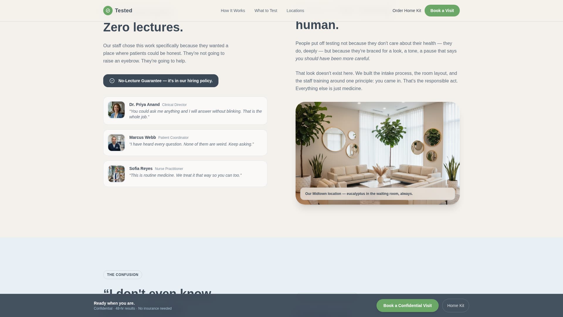 Tested - Confidential STD Testing Landing Page Template