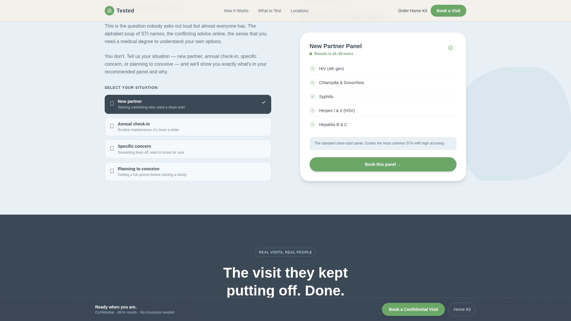 Tested - Confidential STD Testing Landing Page Template