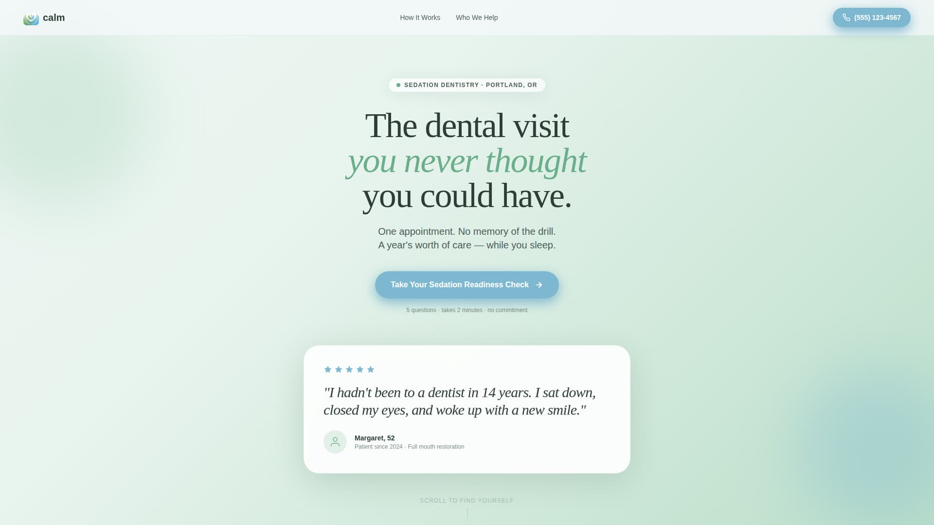 Sedation Dentist Advanced Booking Website Template